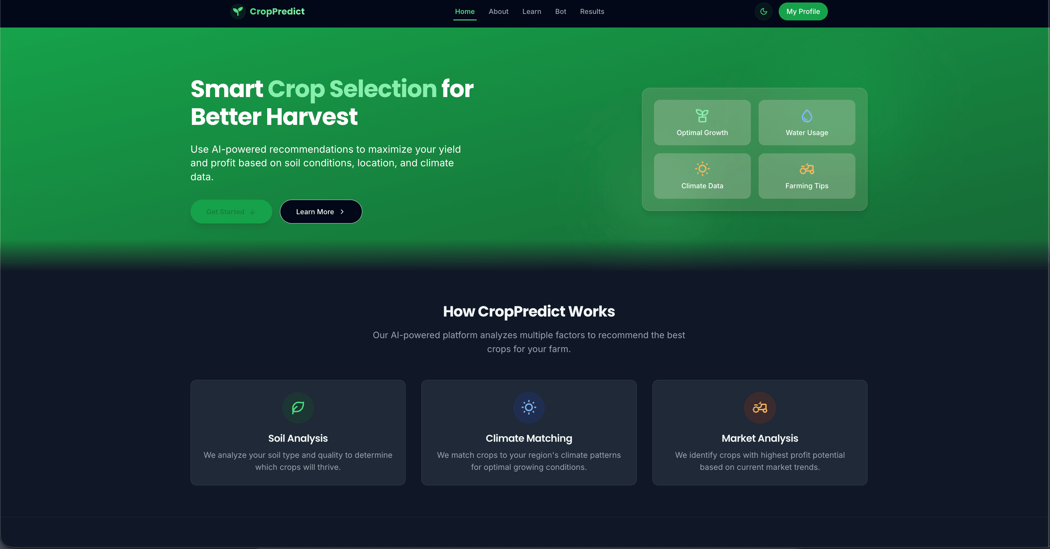 Crop Prediction Engine Interface visual 01