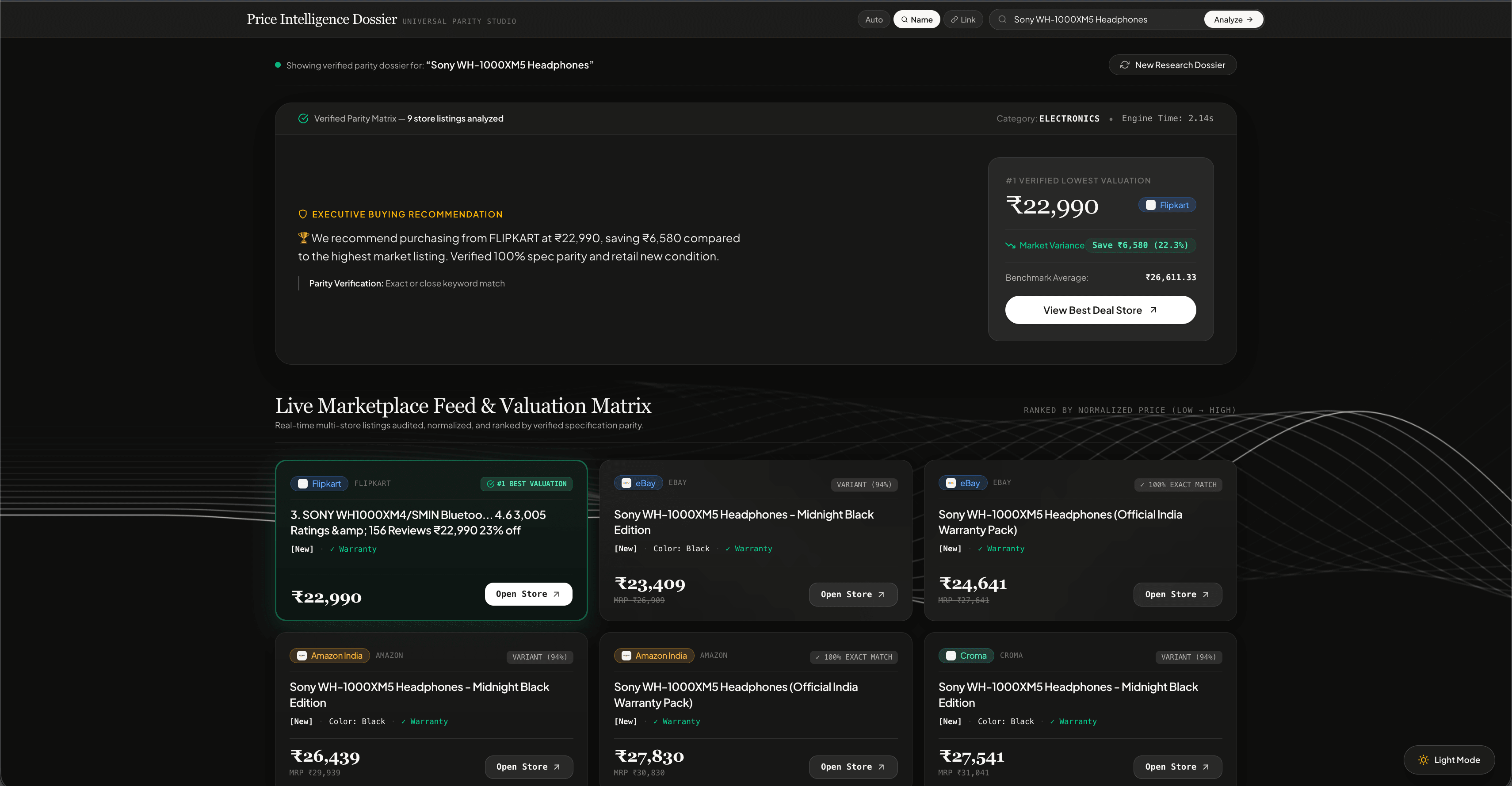 Real-Time Ingestion & Arbitrage Engine Interface visual 02